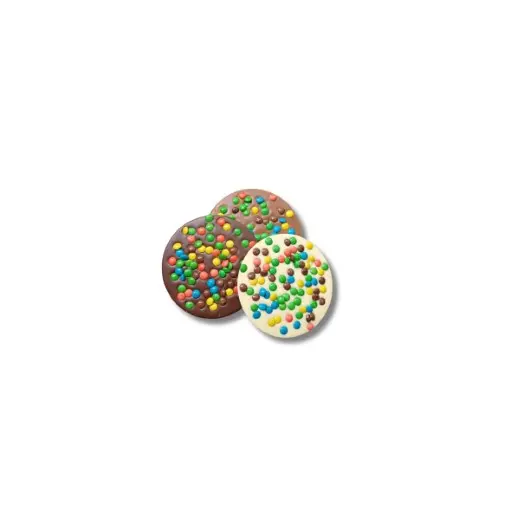 Ronde schijf met choco mini's